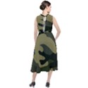 Green Military Camouflage Pattern Round Neck Boho Dress View2