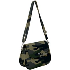 Green Military Camouflage Pattern Saddle Handbag by fashionpod