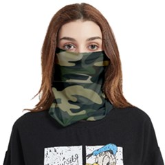 Green Military Camouflage Pattern Face Covering Bandana (two Sides) by fashionpod