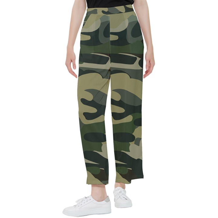 Green Military Camouflage Pattern Women s Pants 