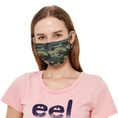 Green Military Camouflage Pattern Crease Cloth Face Mask (adult) by fashionpod