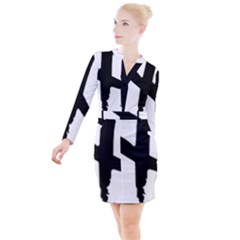 X Dress Button Long Sleeve Dress by NWCC