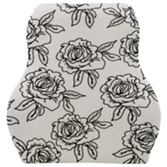 Line Art Black And White Rose Car Seat Velour Cushion 