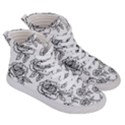 Line Art Black And White Rose Men s Hi-Top Skate Sneakers View3