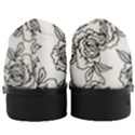 Line Art Black And White Rose Women Heeled Oxford Shoes View4