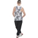 Line Art Black And White Rose Men s Sleeveless Hoodie View2