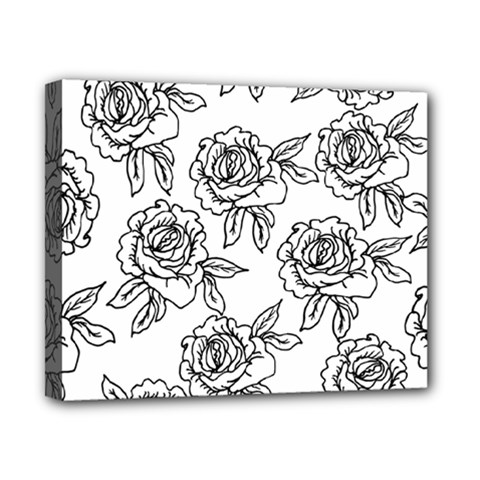 Line Art Black And White Rose Canvas 10  X 8  (stretched)