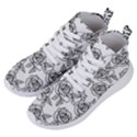 Line Art Black And White Rose Women s Lightweight High Top Sneakers View2