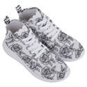 Line Art Black And White Rose Women s Lightweight High Top Sneakers View3