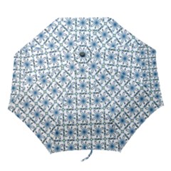 Blue Floral Pattern Folding Umbrellas by MintanArt