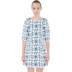 Blue Floral Pattern Pocket Dress by MintanArt