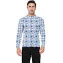 Blue floral pattern Men s Long Sleeve Rash Guard View1