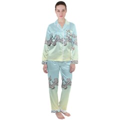 Peace Doves - By Larenard Satin Long Sleeve Pajamas Set by LaRenard