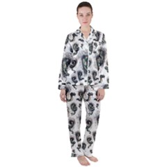 Medusa - Pattern - By Larenard Satin Long Sleeve Pajamas Set by LaRenard