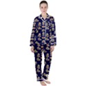 Little Fox - Navy - by LaRenard Satin Long Sleeve Pajamas Set View1