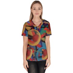 Kaleidoscope 2 Women s V-neck Scrub Top by WILLBIRDWELL