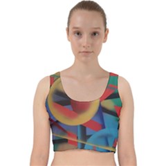 Kaleidoscope 2 Velvet Racer Back Crop Top by WILLBIRDWELL