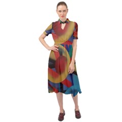 Kaleidoscope 2 Keyhole Neckline Chiffon Dress