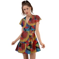 Kaleidoscope 2 Flutter Sleeve Wrap Dress by WILLBIRDWELL