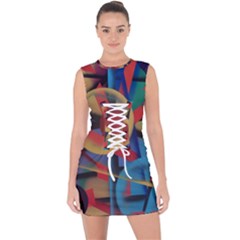 Kaleidoscope 2 Lace Up Front Bodycon Dress by WILLBIRDWELL