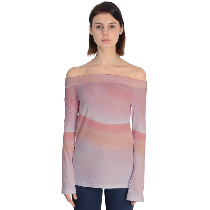 Pink Sky Off Shoulder Long Sleeve Top