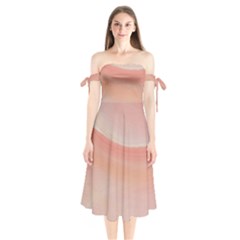 Pink Sky Shoulder Tie Bardot Midi Dress