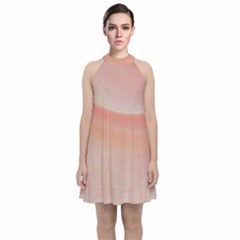 Pink Sky Velvet Halter Neckline Dress 