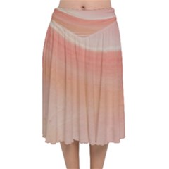 Pink Sky Velvet Flared Midi Skirt