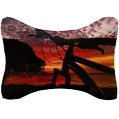 Mountain Bike Parked At Waterfront Park003 Seat Head Rest Cushion by dflcprintsclothing