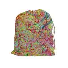 Spring Ring Drawstring Pouch (xl) by arwwearableart