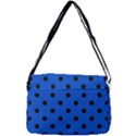 Large Black Polka Dots On Absolute Zero Blue - Courier Bag View3