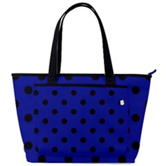 Large Black Polka Dots On Admiral Blue - Back Pocket Shoulder Bag  by FashionLane