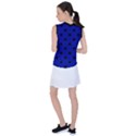 Large Black Polka Dots On Admiral Blue - Women s Sleeveless Sports Top View2