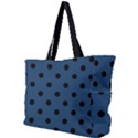 Large Black Polka Dots On Aegean Blue - Simple Shoulder Bag View1