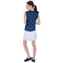 Large Black Polka Dots On Aegean Blue - Women s Sleeveless Sports Top View2