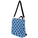 Large Black Polka Dots On Aero Blue - Crossbody Backpack View1