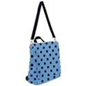 Large Black Polka Dots On Aero Blue - Crossbody Backpack View2