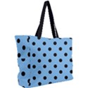 Large Black Polka Dots On Aero Blue - Simple Shoulder Bag View2