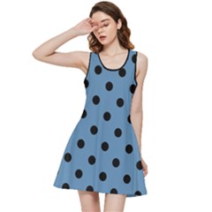 Large Black Polka Dots On Air Force Blue - Inside Out Racerback Dress by FashionLane