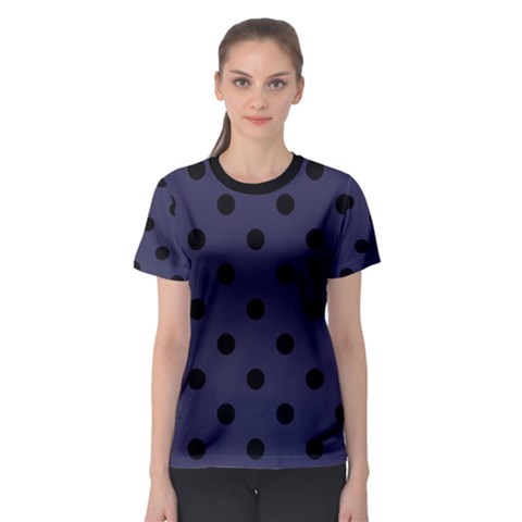 Large Black Polka Dots On Astral Aura - Women s Sport Mesh Tee by FashionLane