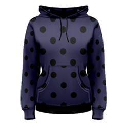 Large Black Polka Dots On Astral Aura - Women s Pullover Hoodie by FashionLane