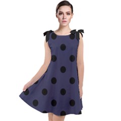 Large Black Polka Dots On Astral Aura - Tie Up Tunic Dress by FashionLane