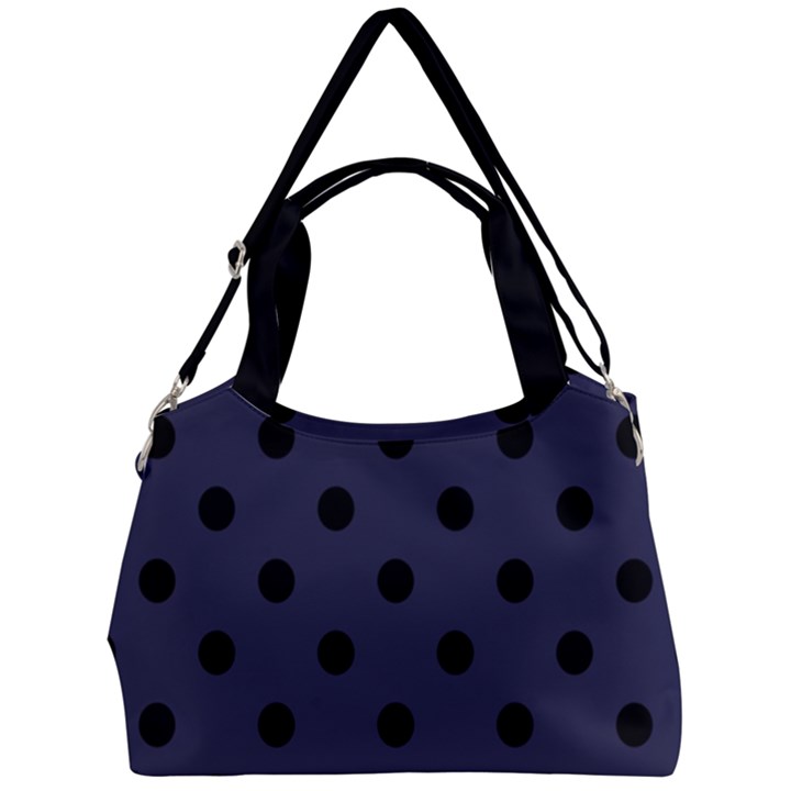 Large Black Polka Dots On Astral Aura - Double Compartment Shoulder Bag