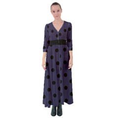 Large Black Polka Dots On Astral Aura - Button Up Maxi Dress by FashionLane