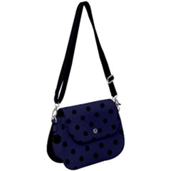 Large Black Polka Dots On Astral Aura - Saddle Handbag by FashionLane