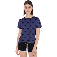 Large Black Polka Dots On Astral Aura - Open Back Sport Tee by FashionLane