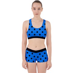 Large Black Polka Dots On Azure Blue - Work It Out Gym Set by FashionLane