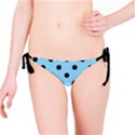 Large Black Polka Dots On Baby Blue - Bikini Bottom View1