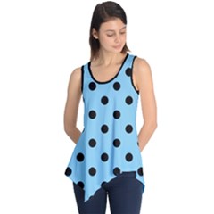 Large Black Polka Dots On Baby Blue - Sleeveless Tunic by FashionLane