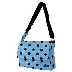 Large Black Polka Dots On Baby Blue - Full Print Messenger Bag (m) by FashionLane